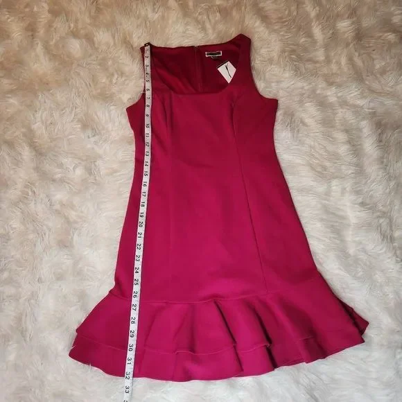 Chelsea28 Fuschia Pink Ruffle Hem Mini Dress - Picture 7 of 9